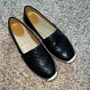 Authentic Gucci GG leather espadrilles!